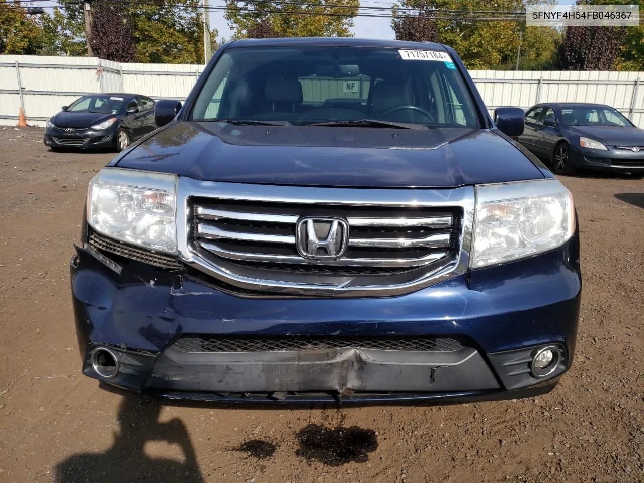 2015 Honda Pilot Exl VIN: 5FNYF4H54FB046367 Lot: 71757184