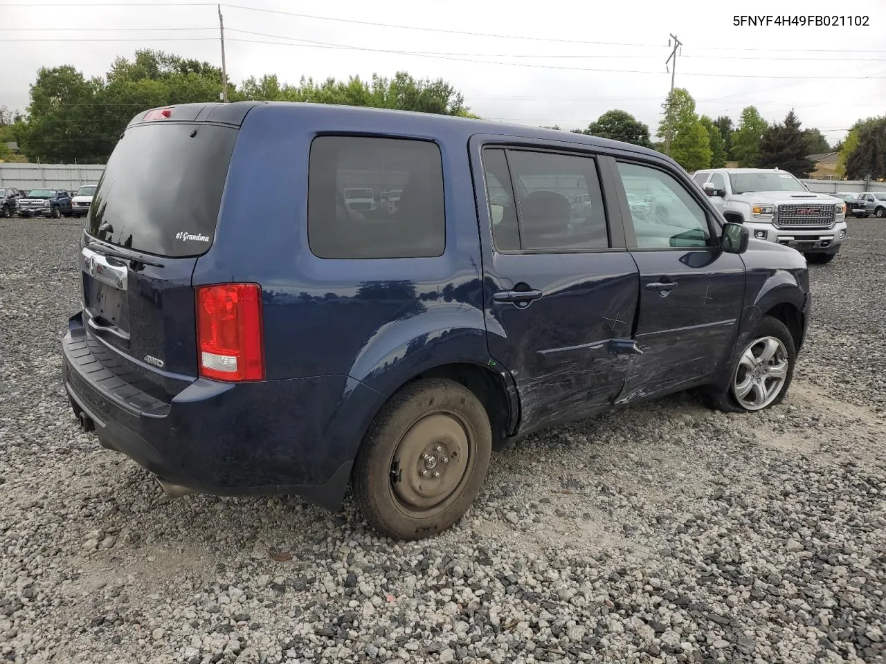 2015 Honda Pilot Ex VIN: 5FNYF4H49FB021102 Lot: 71924234