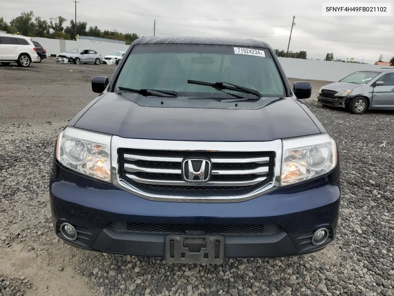 2015 Honda Pilot Ex VIN: 5FNYF4H49FB021102 Lot: 71924234