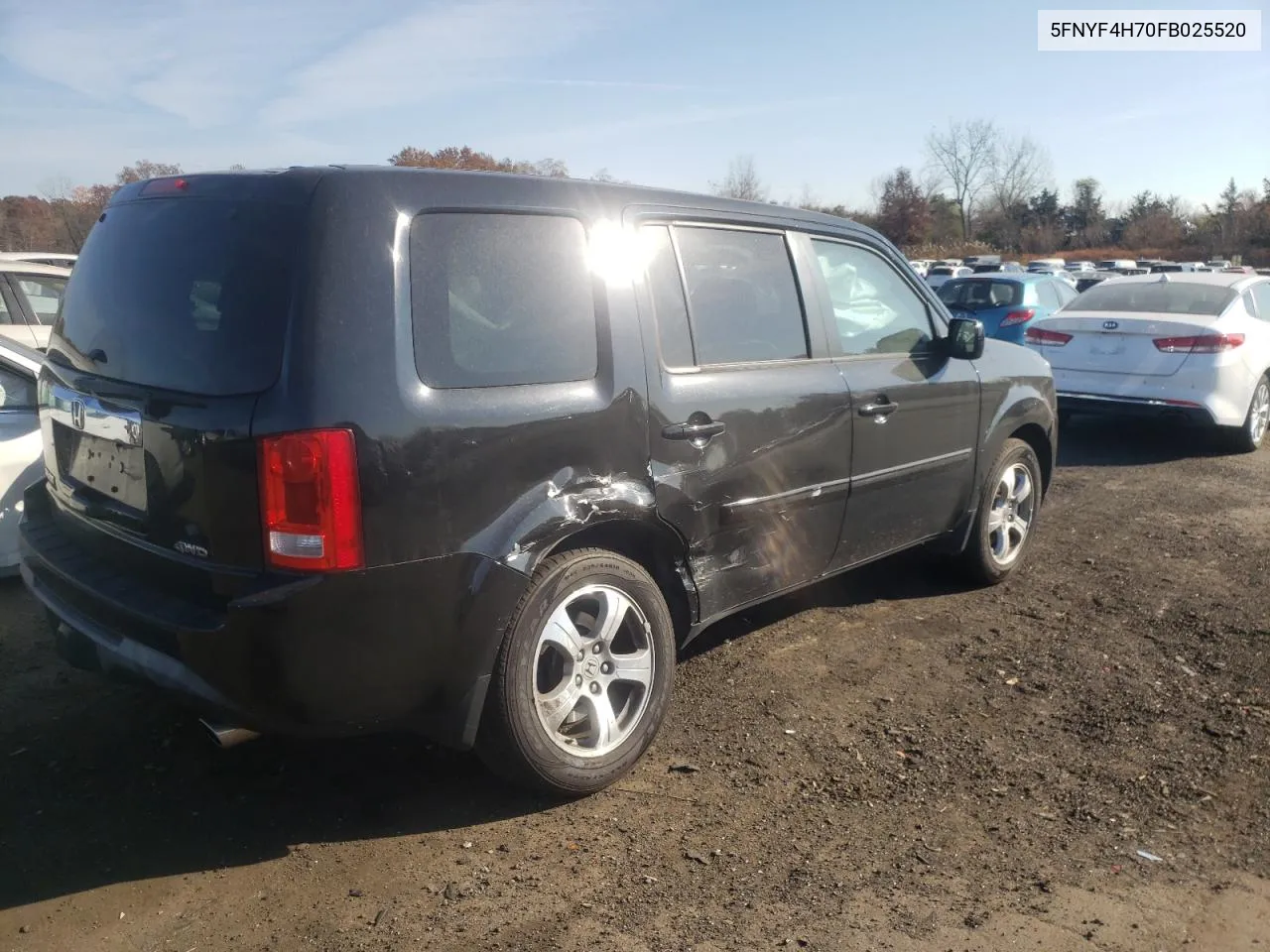 2015 Honda Pilot Exln VIN: 5FNYF4H70FB025520 Lot: 76875084