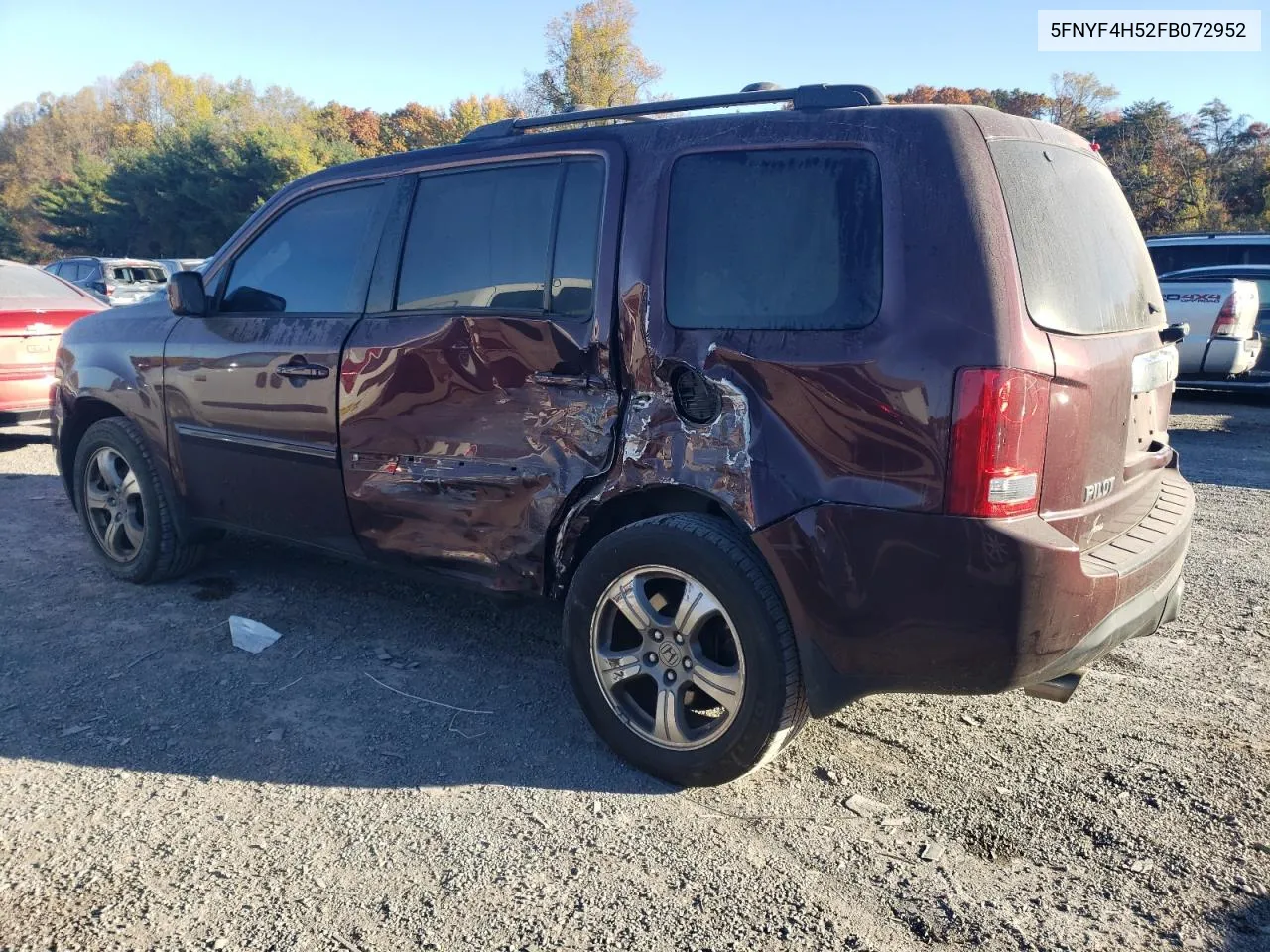 2015 Honda Pilot Exl VIN: 5FNYF4H52FB072952 Lot: 77262984