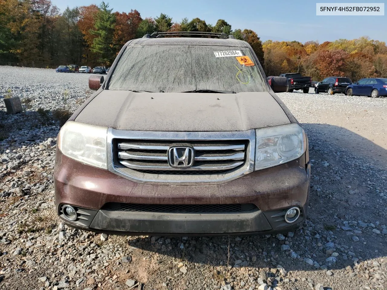 2015 Honda Pilot Exl VIN: 5FNYF4H52FB072952 Lot: 77262984