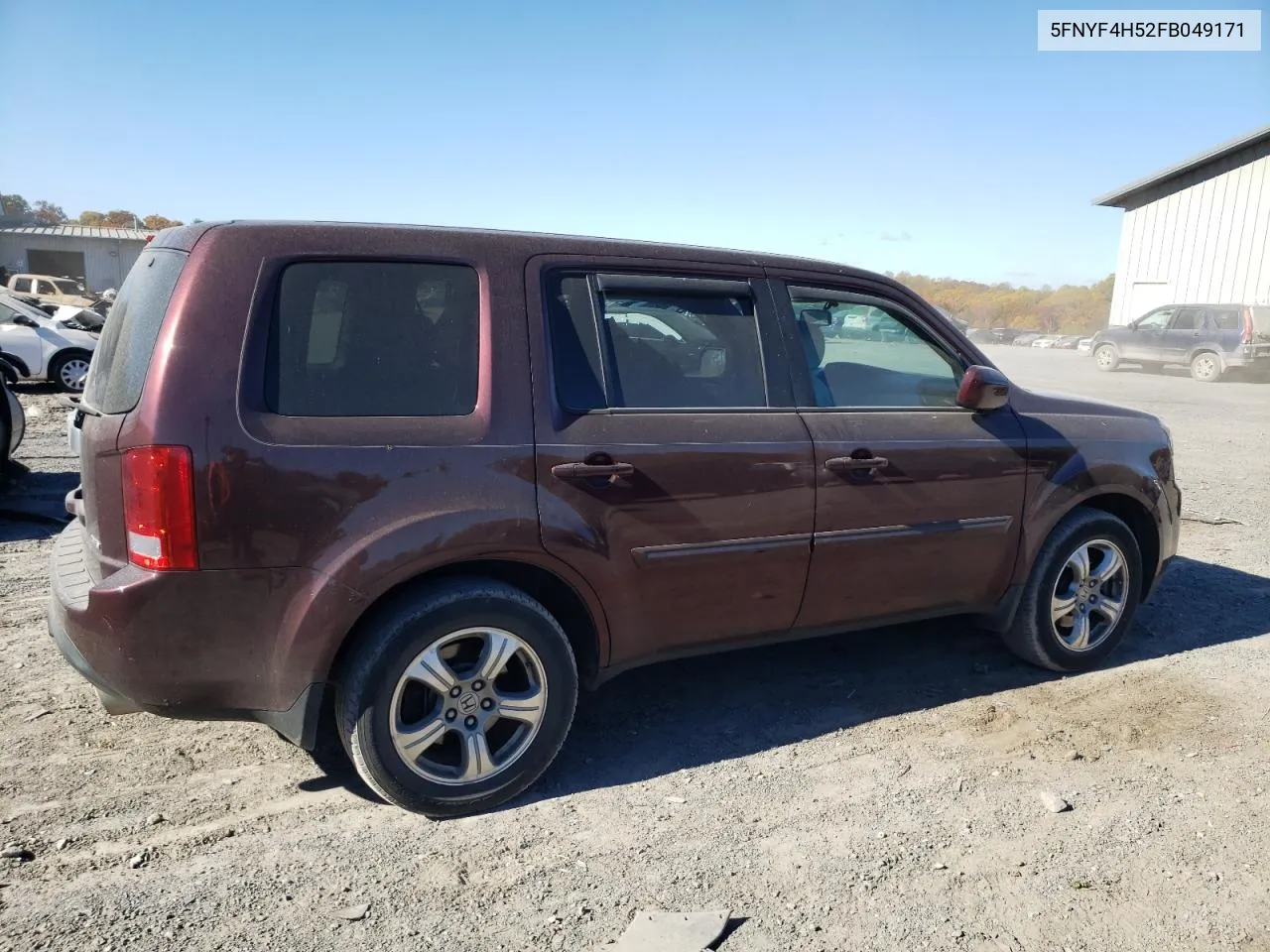 2015 Honda Pilot Exl VIN: 5FNYF4H52FB049171 Lot: 77322284