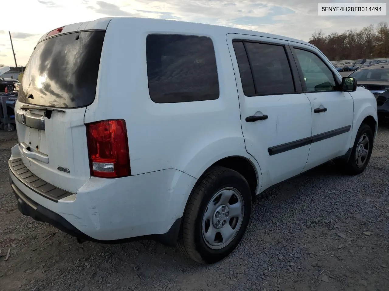 2015 Honda Pilot Lx VIN: 5FNYF4H28FB014494 Lot: 79445194