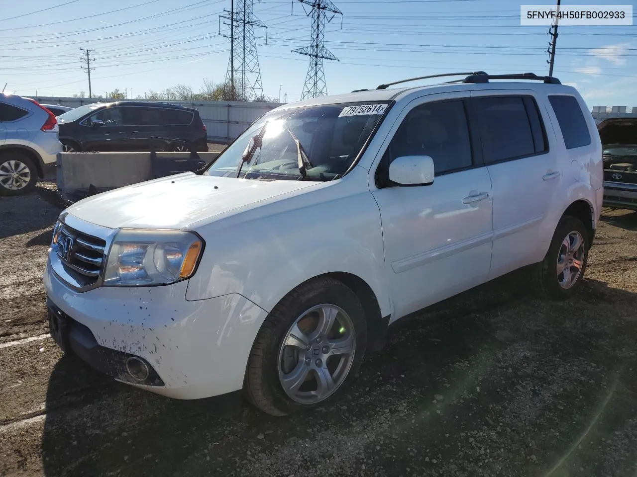 2015 Honda Pilot Exl VIN: 5FNYF4H50FB002933 Lot: 79752614