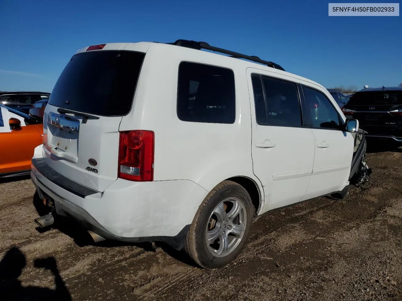 2015 Honda Pilot Exl VIN: 5FNYF4H50FB002933 Lot: 79752614