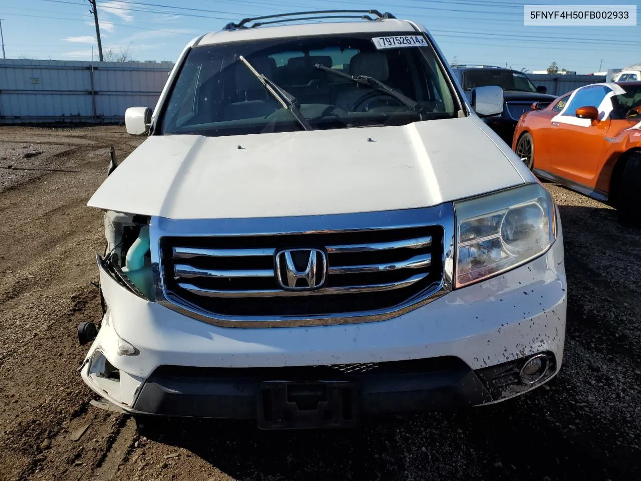 2015 Honda Pilot Exl VIN: 5FNYF4H50FB002933 Lot: 79752614