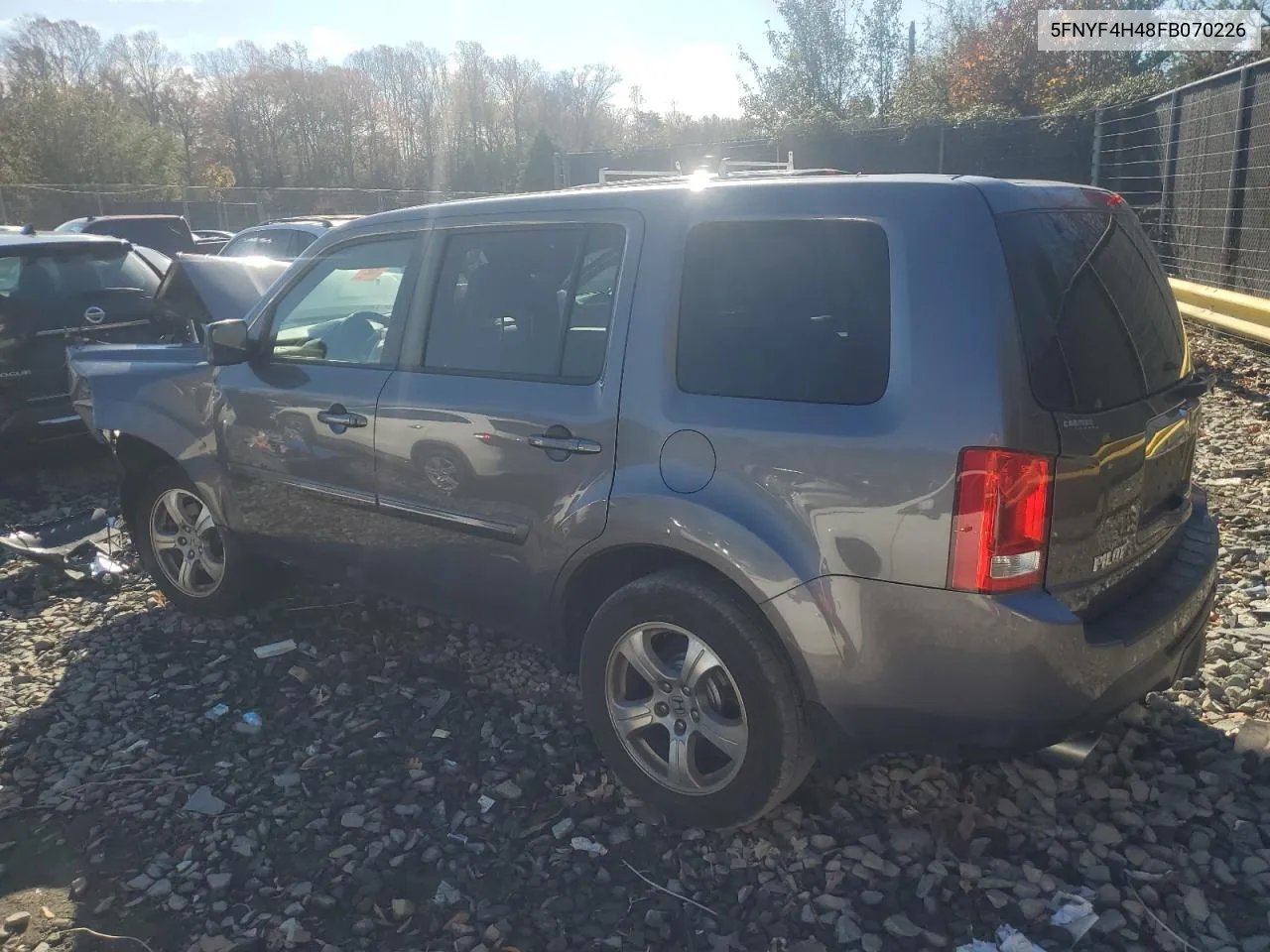 2015 Honda Pilot Ex VIN: 5FNYF4H48FB070226 Lot: 79922864