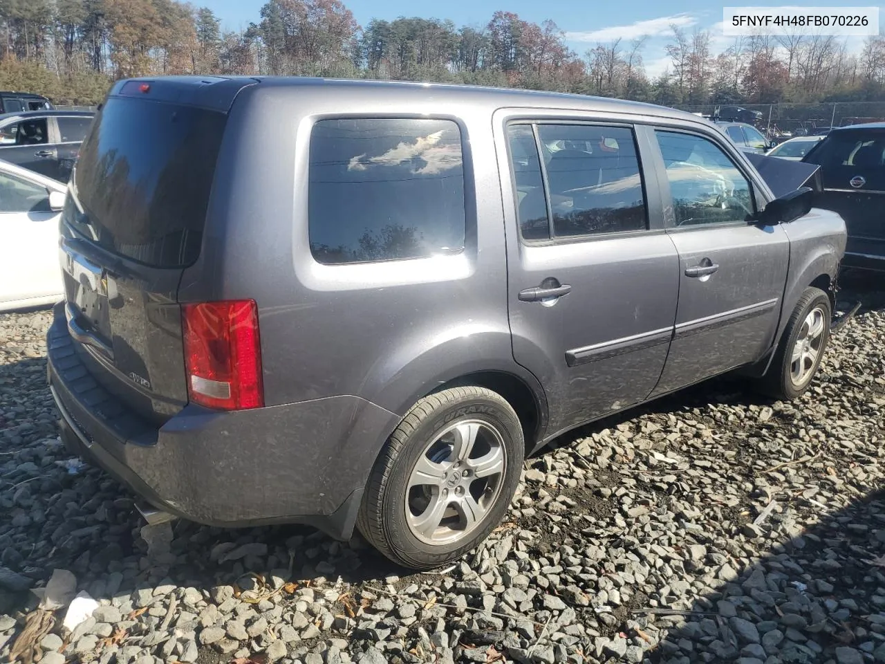 2015 Honda Pilot Ex VIN: 5FNYF4H48FB070226 Lot: 79922864