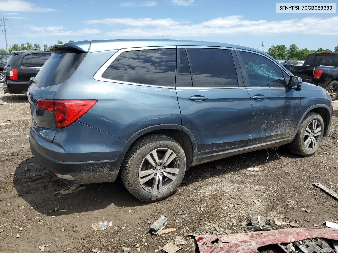 2016 Honda Pilot Exln VIN: 5FNYF5H70GB058380 Lot: 55482744