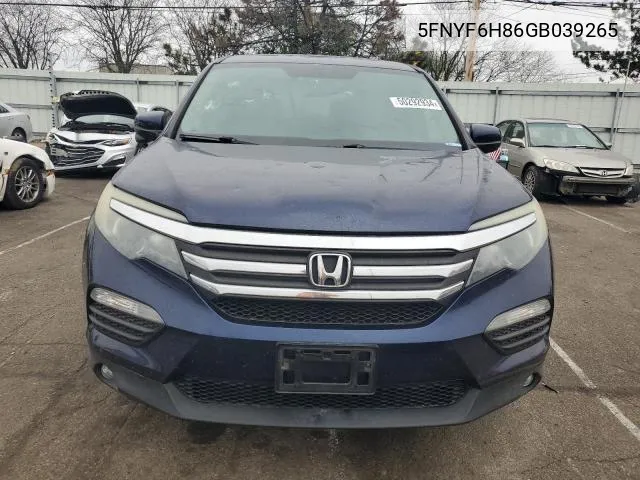 5FNYF6H86GB039265 2016 Honda Pilot Exl