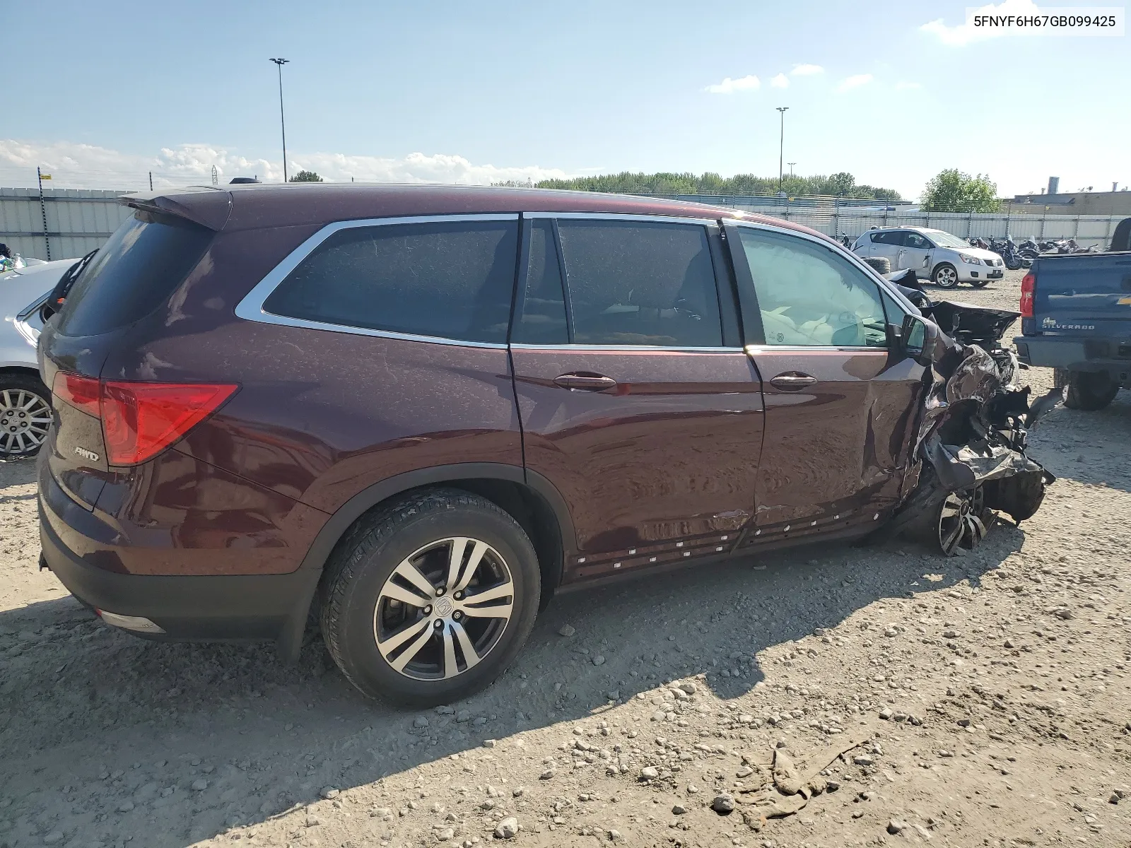 2016 Honda Pilot Exl VIN: 5FNYF6H67GB099425 Lot: 63279984