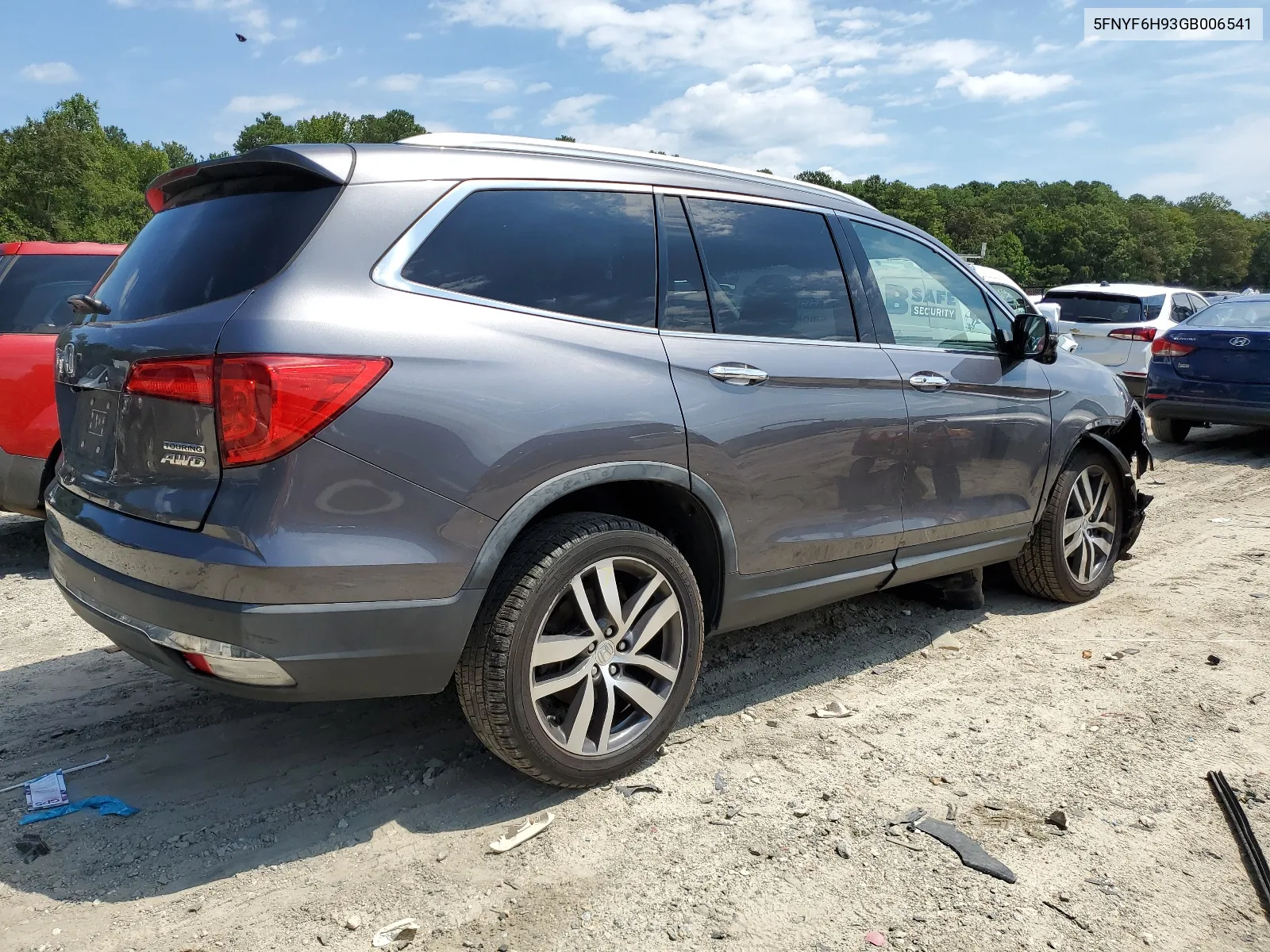 2016 Honda Pilot Touring VIN: 5FNYF6H93GB006541 Lot: 65758964