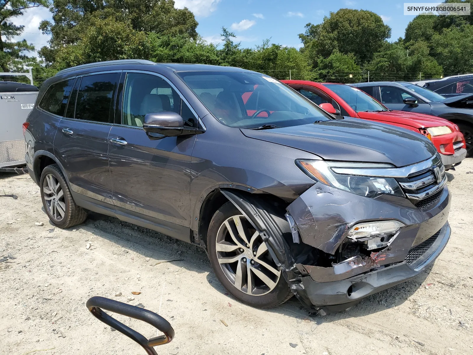 2016 Honda Pilot Touring VIN: 5FNYF6H93GB006541 Lot: 65758964