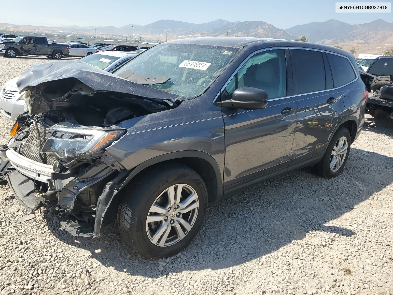 2016 Honda Pilot Lx VIN: 5FNYF6H15GB027918 Lot: 66328854