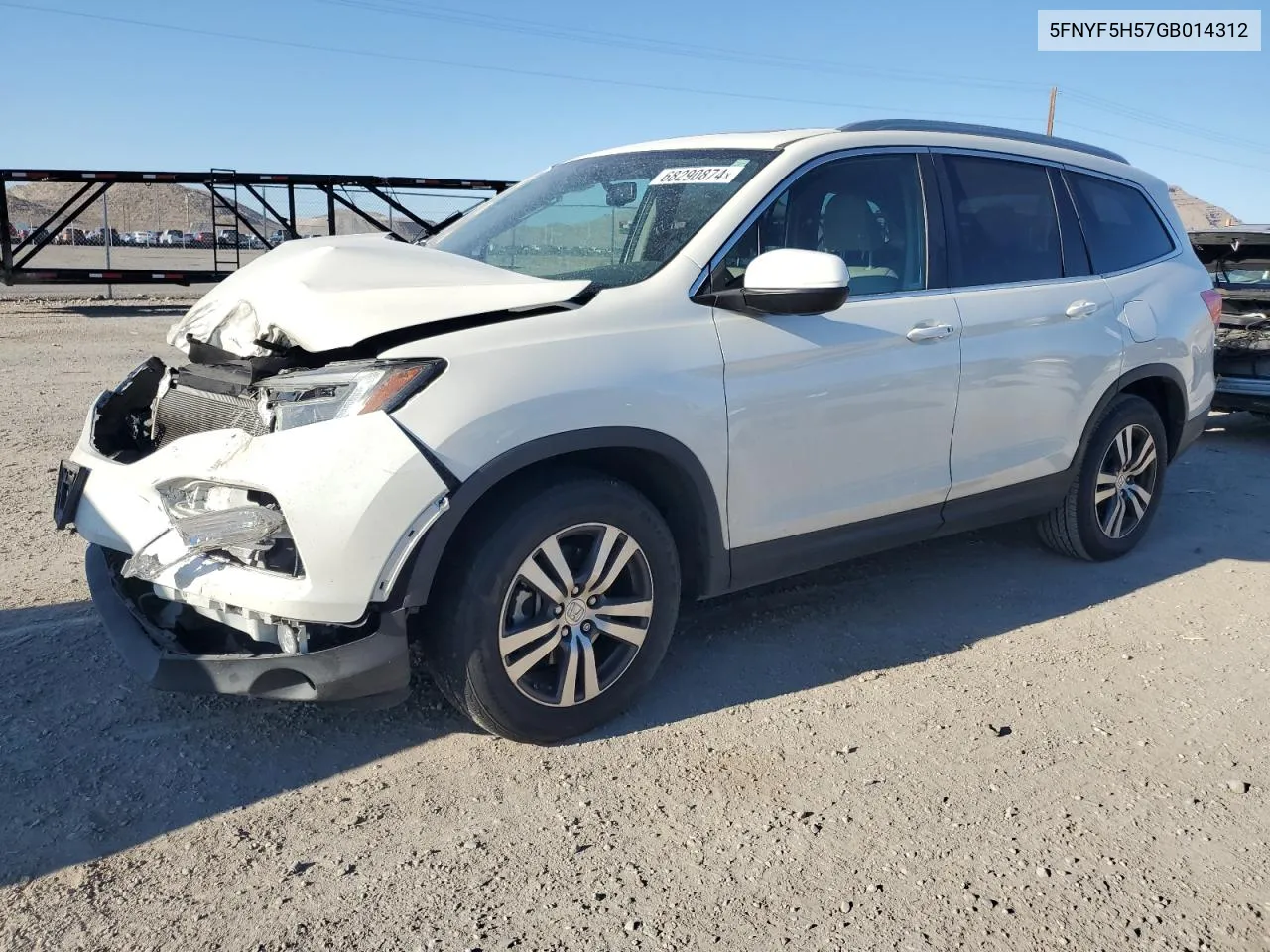 2016 Honda Pilot Exl VIN: 5FNYF5H57GB014312 Lot: 68290874