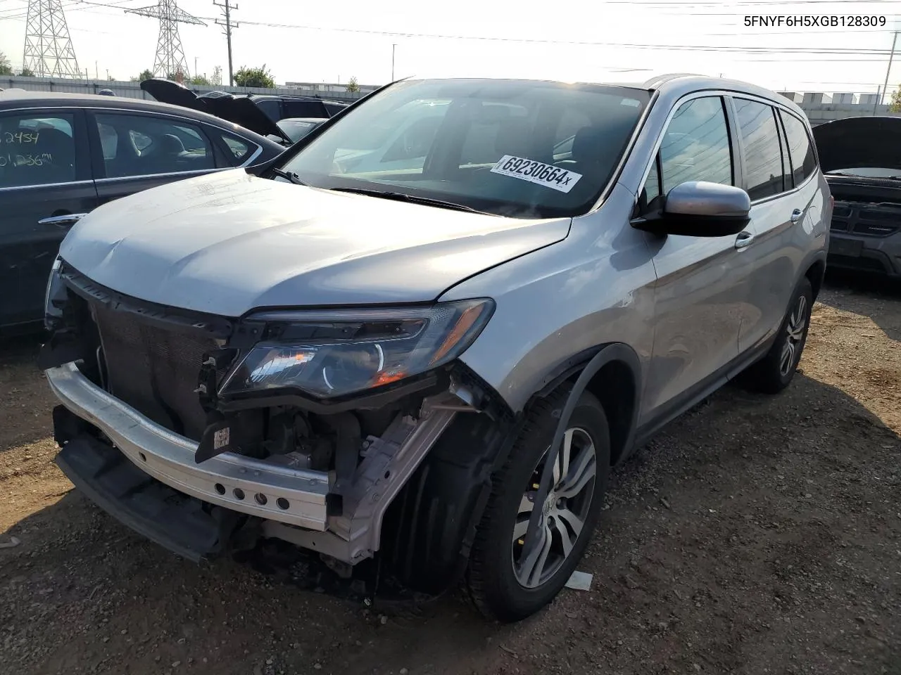 5FNYF6H5XGB128309 2016 Honda Pilot Exl