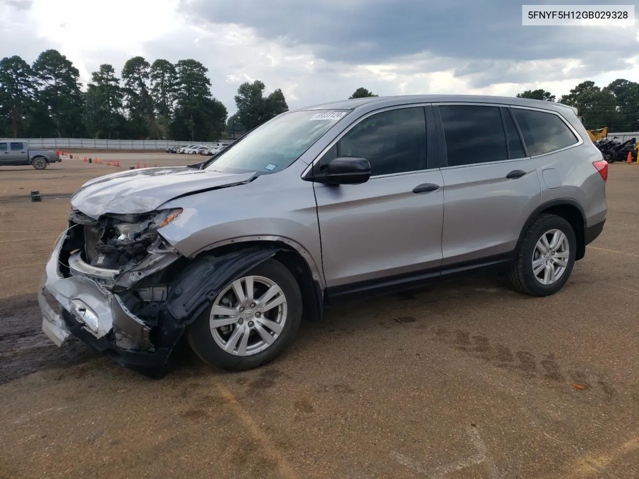 2016 Honda Pilot Lx VIN: 5FNYF5H12GB029328 Lot: 69337124