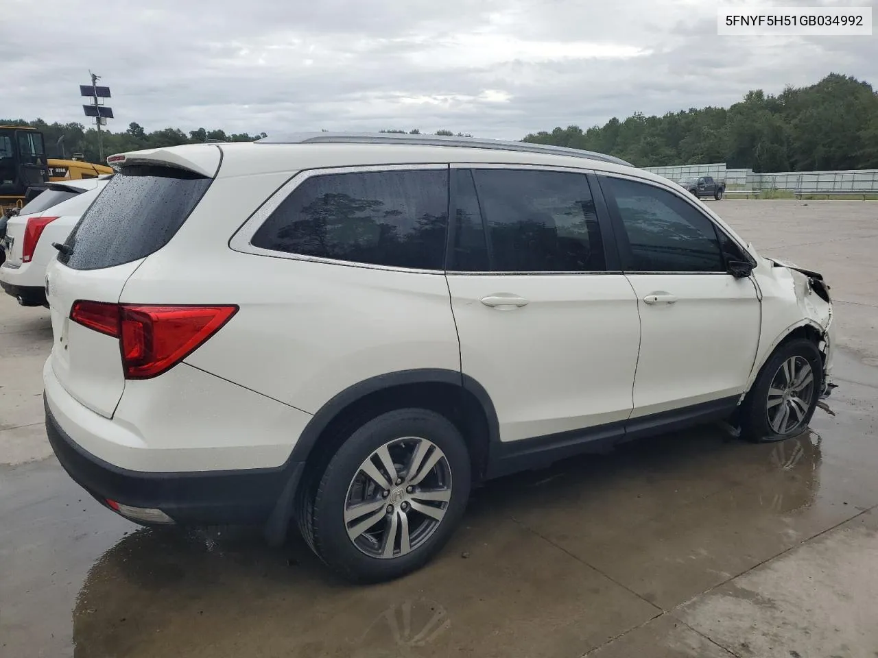 5FNYF5H51GB034992 2016 Honda Pilot Exl