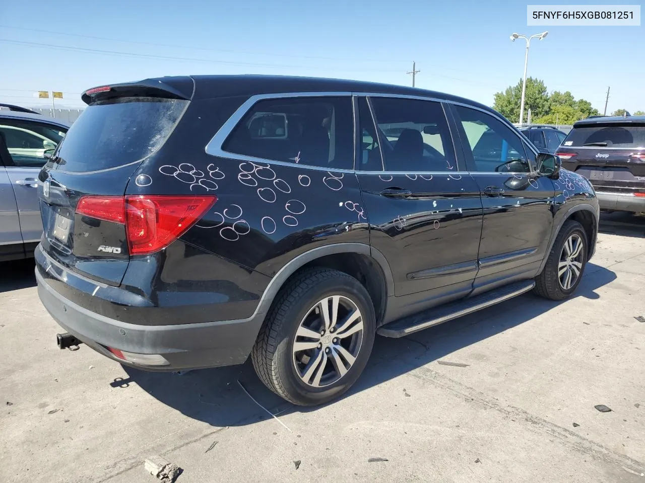 2016 Honda Pilot Exl VIN: 5FNYF6H5XGB081251 Lot: 70717384