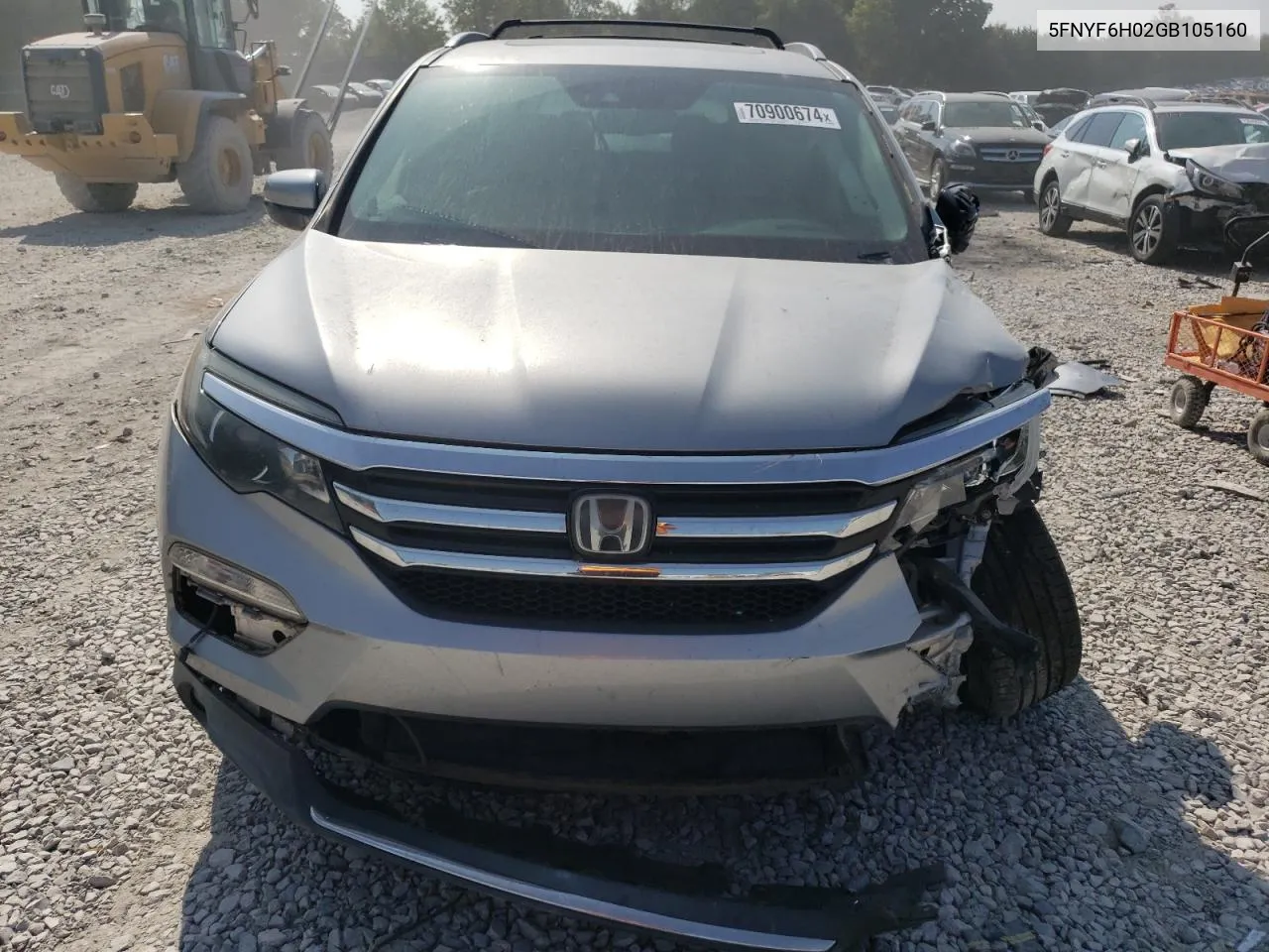 2016 Honda Pilot Elite VIN: 5FNYF6H02GB105160 Lot: 70900674