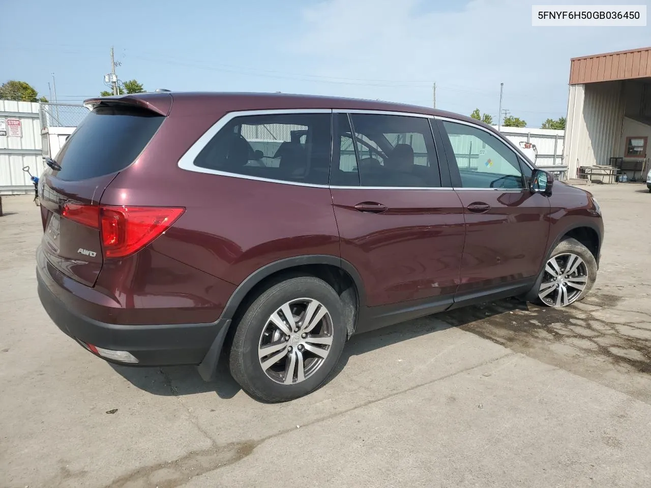 5FNYF6H50GB036450 2016 Honda Pilot Exl