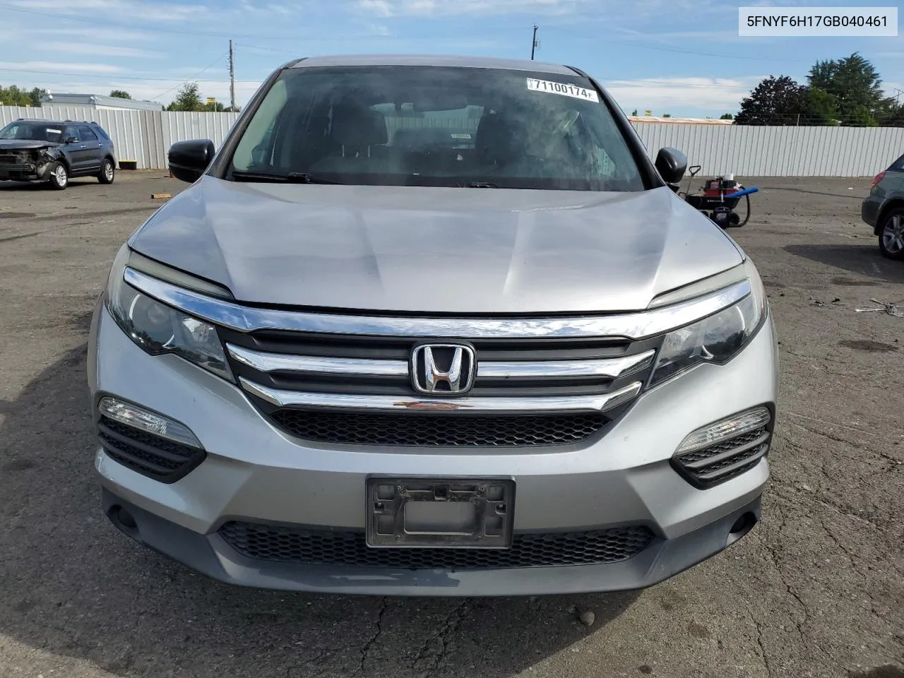 2016 Honda Pilot Lx VIN: 5FNYF6H17GB040461 Lot: 71100174