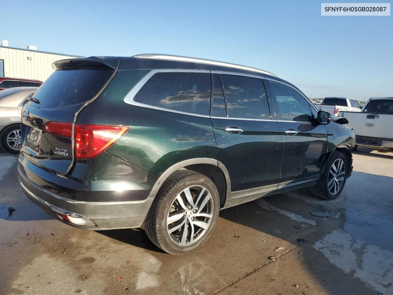 5FNYF6H05GB028087 2016 Honda Pilot Elite