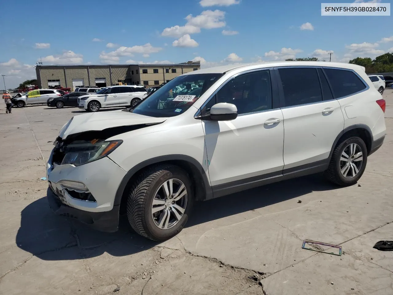 2016 Honda Pilot Ex VIN: 5FNYF5H39GB028470 Lot: 71376174