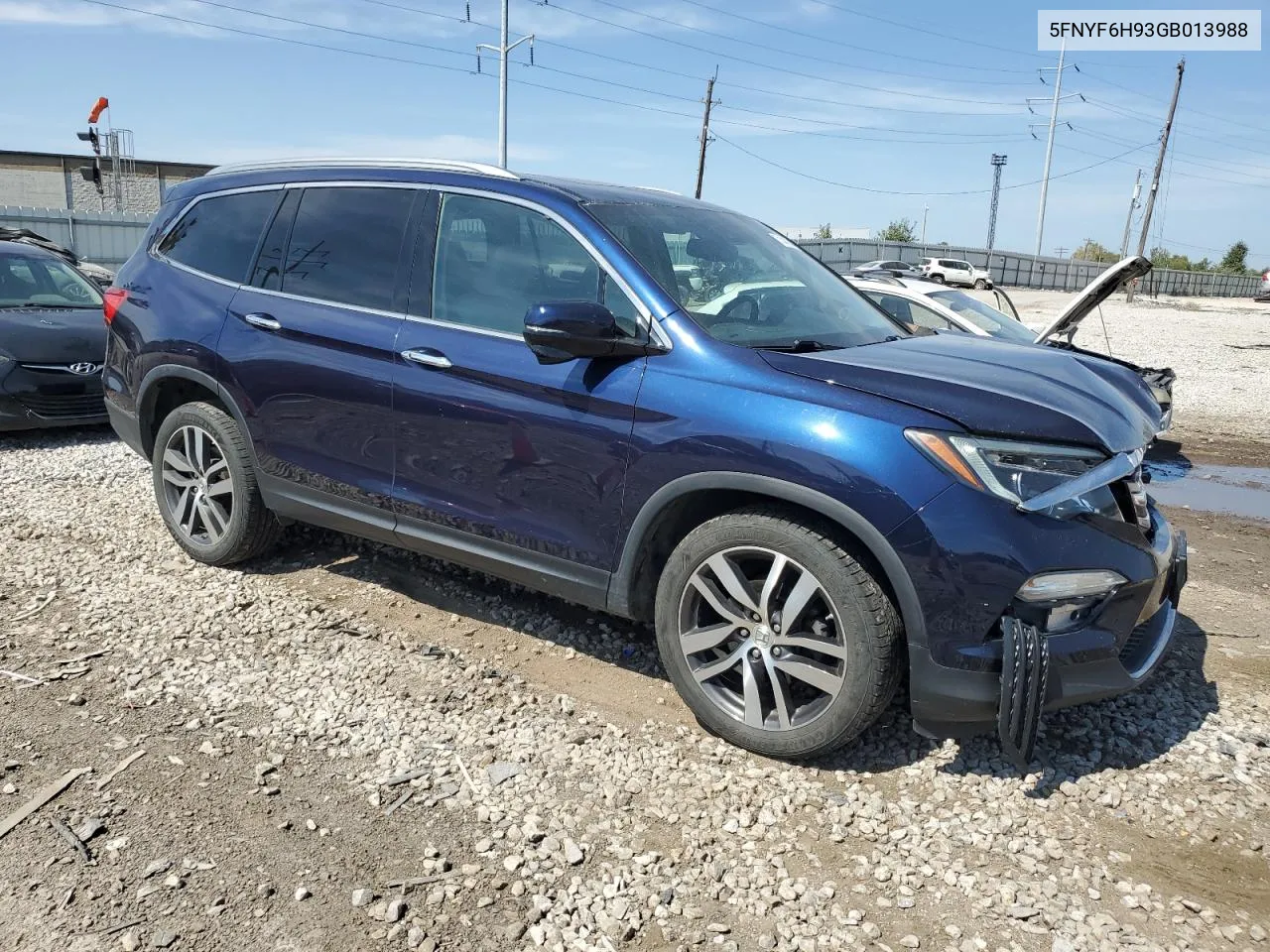 2016 Honda Pilot Touring VIN: 5FNYF6H93GB013988 Lot: 71433934