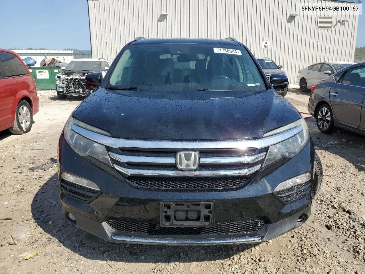 2016 Honda Pilot Touring VIN: 5FNYF6H94GB100167 Lot: 71788604