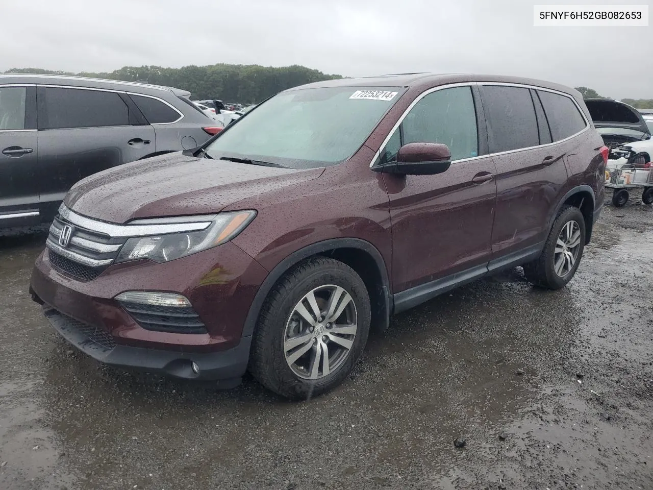 2016 Honda Pilot Exl VIN: 5FNYF6H52GB082653 Lot: 72253214