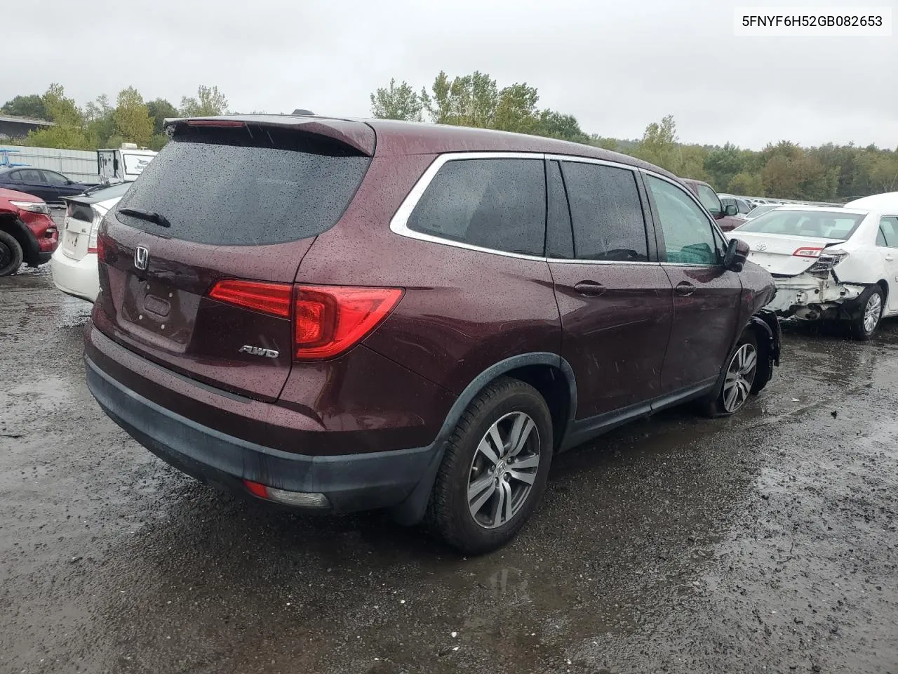 2016 Honda Pilot Exl VIN: 5FNYF6H52GB082653 Lot: 72253214