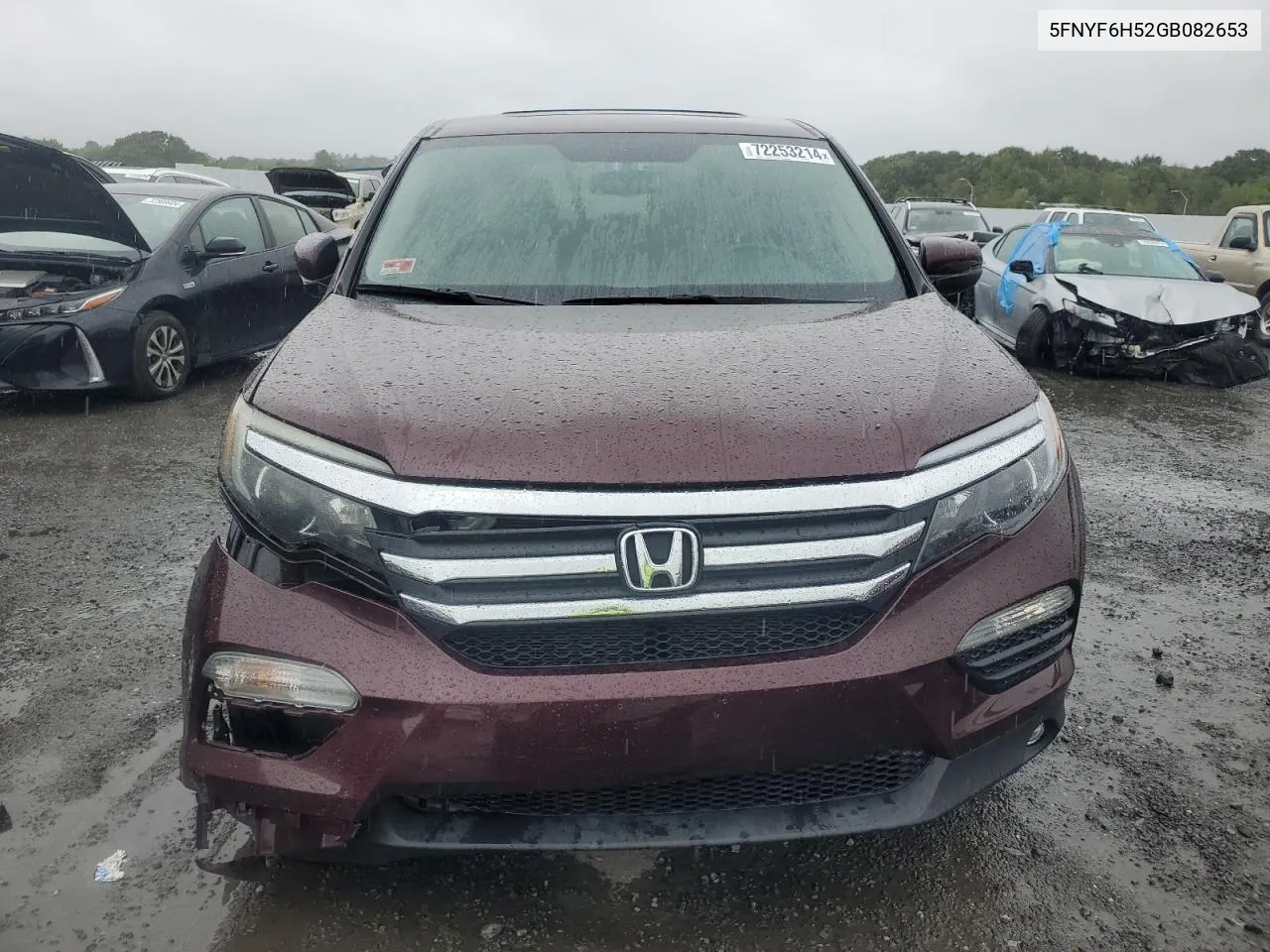 2016 Honda Pilot Exl VIN: 5FNYF6H52GB082653 Lot: 72253214