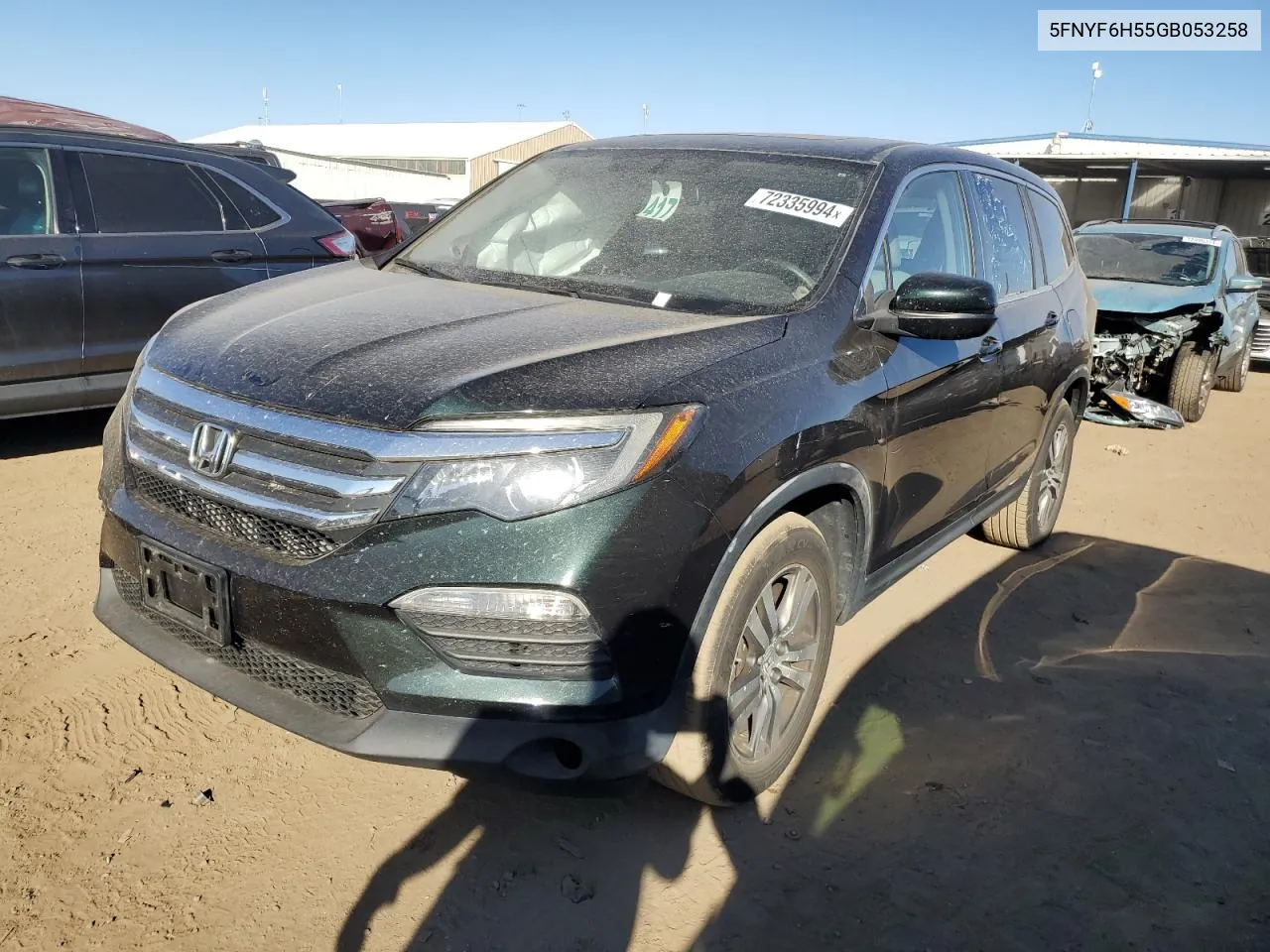 2016 Honda Pilot Exl VIN: 5FNYF6H55GB053258 Lot: 72335994