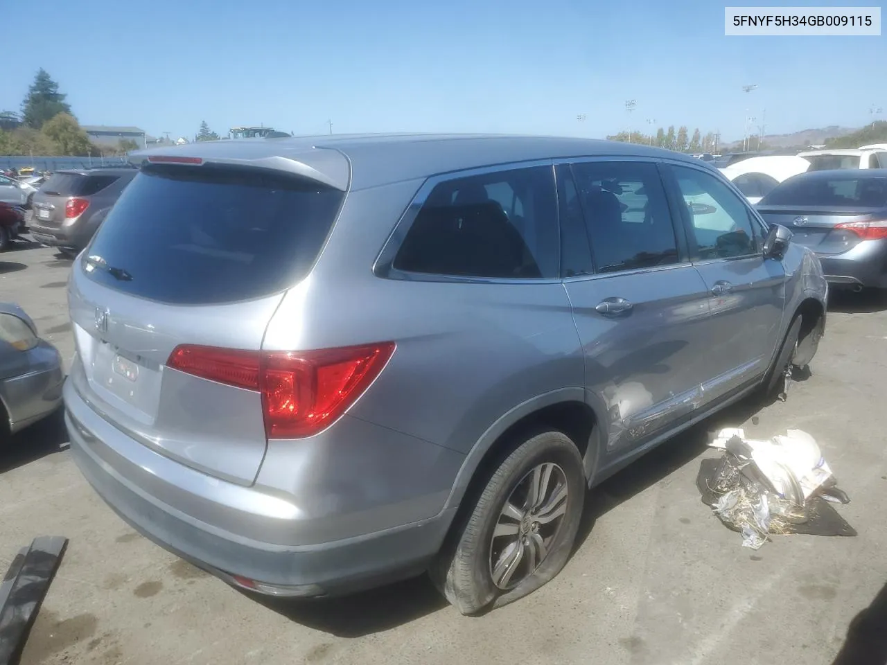 2016 Honda Pilot Ex VIN: 5FNYF5H34GB009115 Lot: 72977534