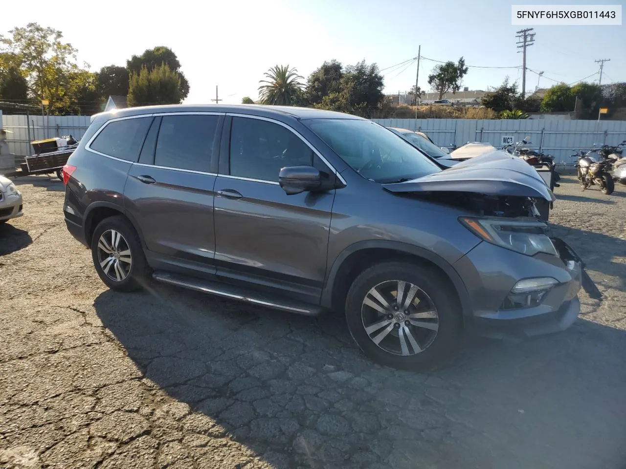 2016 Honda Pilot Exl VIN: 5FNYF6H5XGB011443 Lot: 74317544