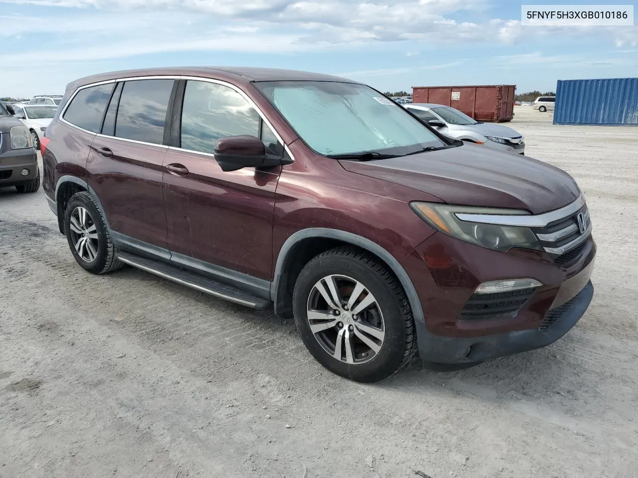 2016 Honda Pilot Ex VIN: 5FNYF5H3XGB010186 Lot: 75120414