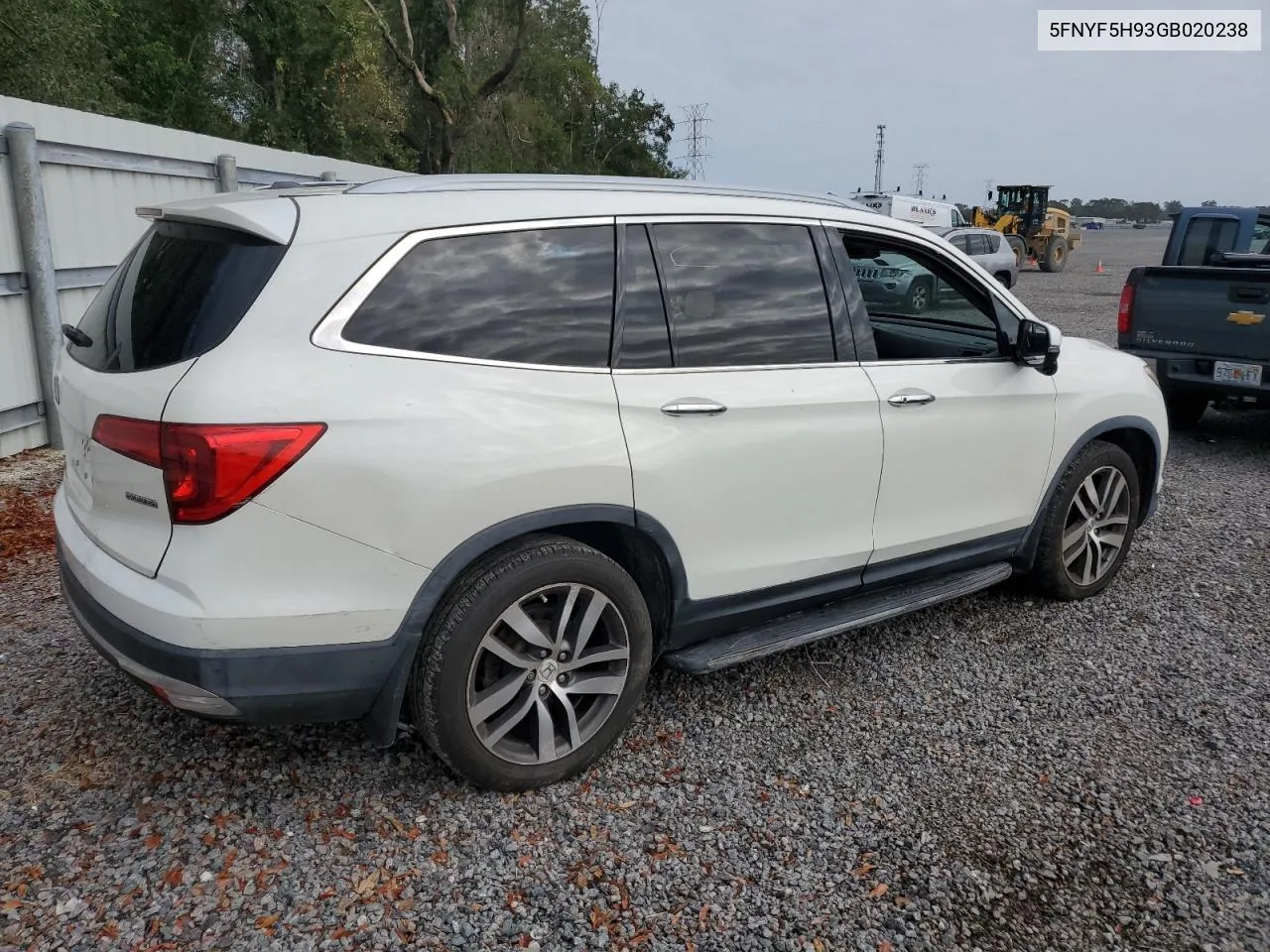 2016 Honda Pilot Touring VIN: 5FNYF5H93GB020238 Lot: 75409474