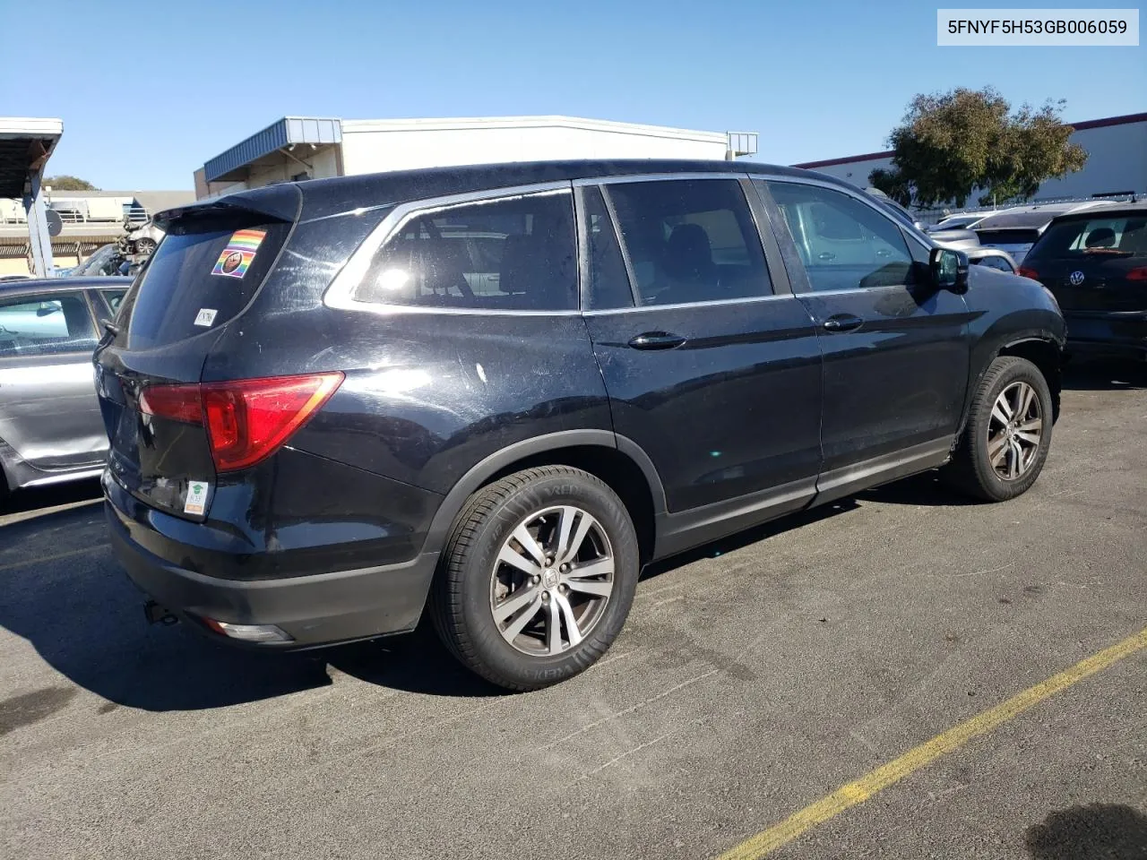 2016 Honda Pilot Exl VIN: 5FNYF5H53GB006059 Lot: 75458034