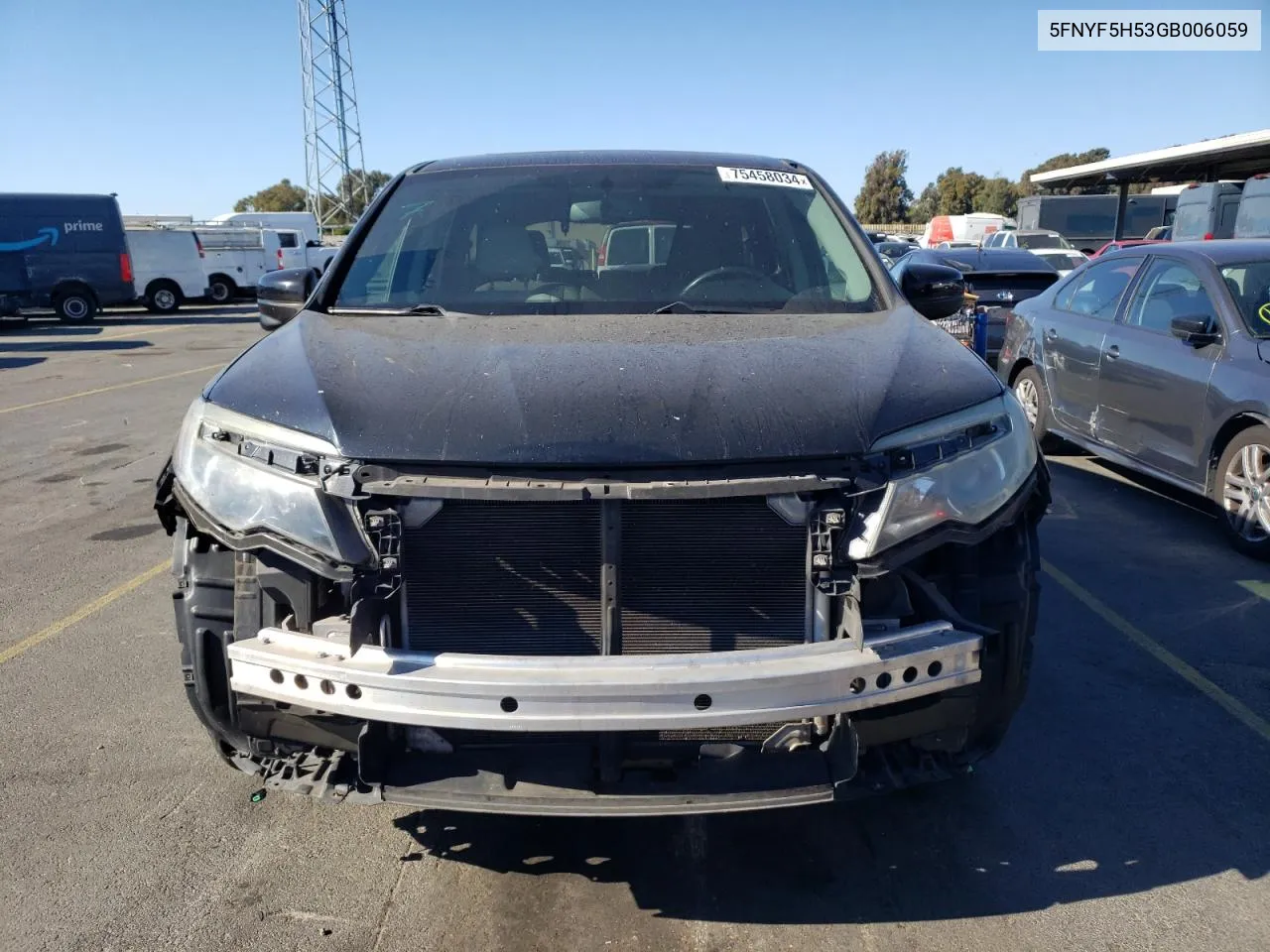 2016 Honda Pilot Exl VIN: 5FNYF5H53GB006059 Lot: 75458034