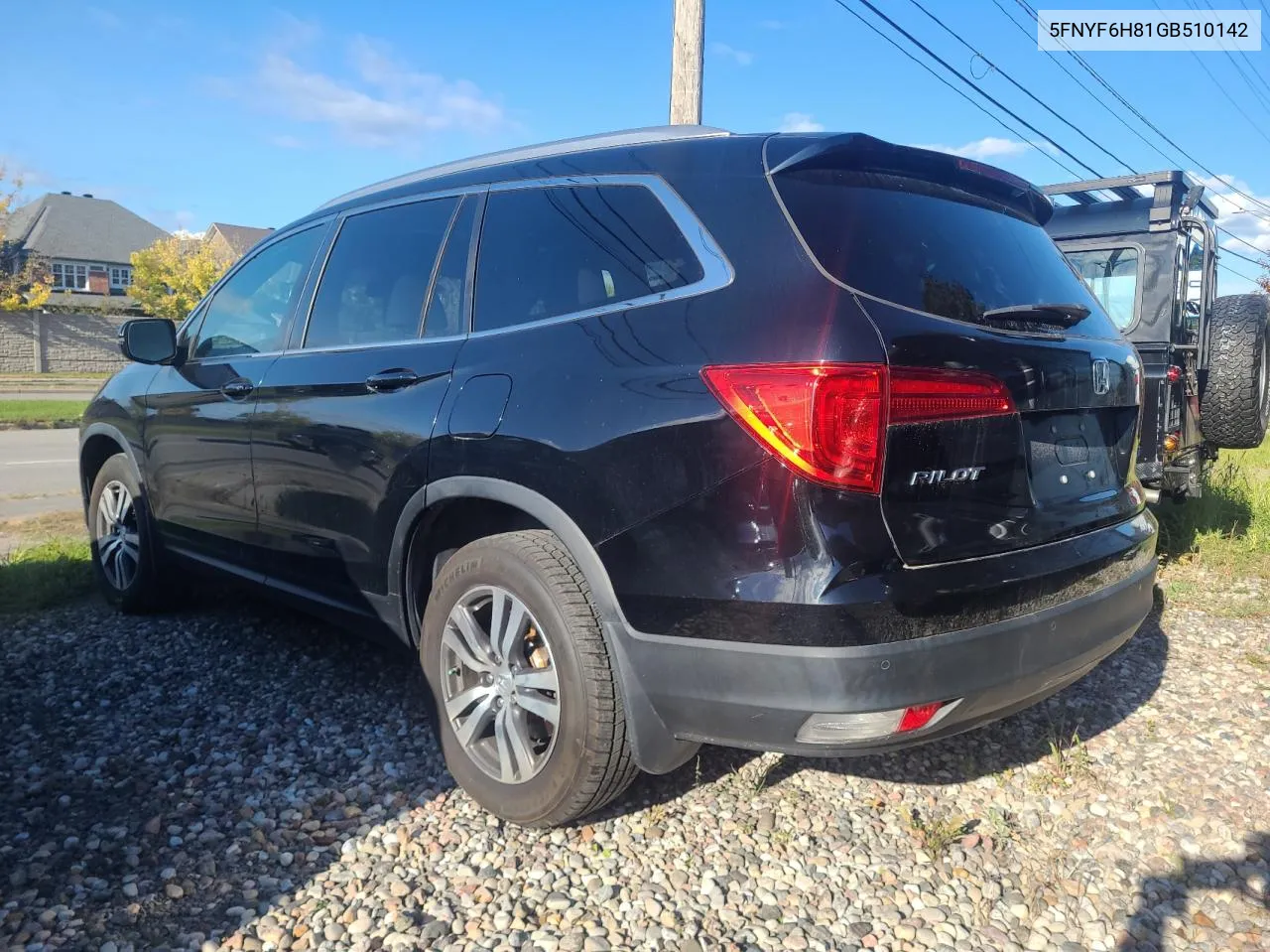 2016 Honda Pilot Exl VIN: 5FNYF6H81GB510142 Lot: 75526414