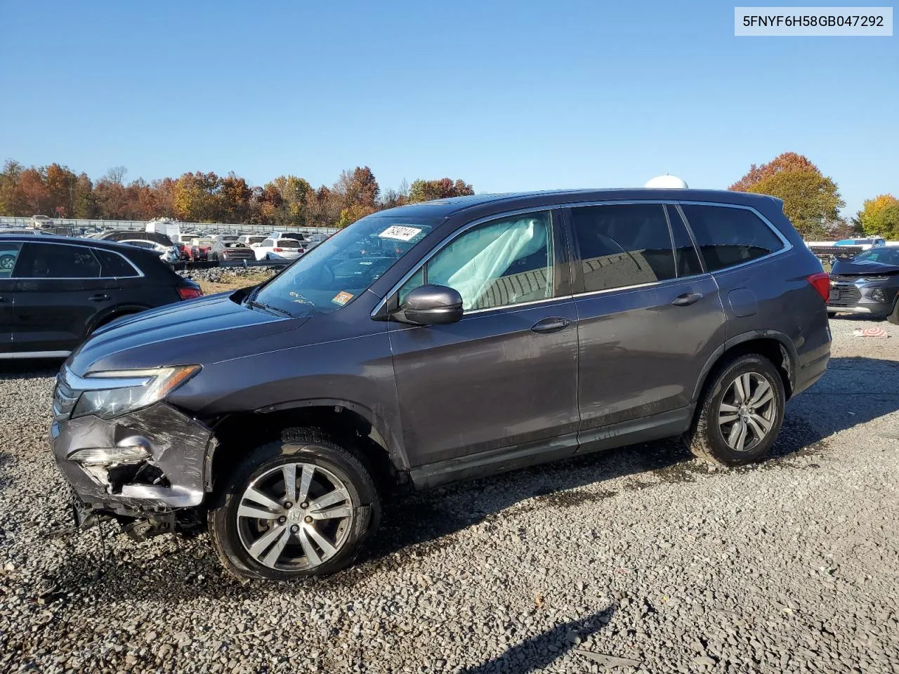 2016 Honda Pilot Exl VIN: 5FNYF6H58GB047292 Lot: 76490144