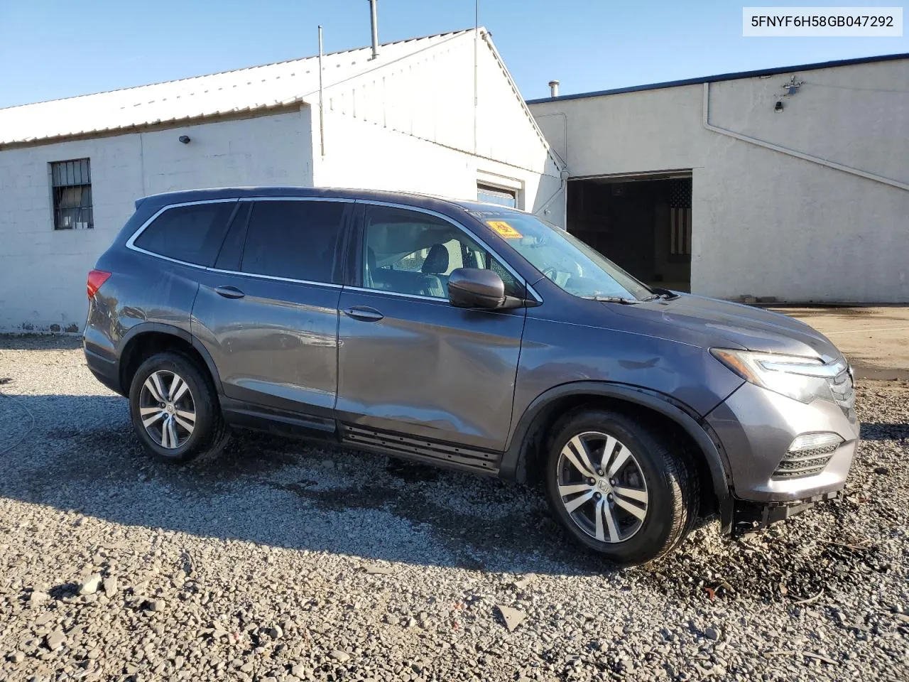 2016 Honda Pilot Exl VIN: 5FNYF6H58GB047292 Lot: 76490144