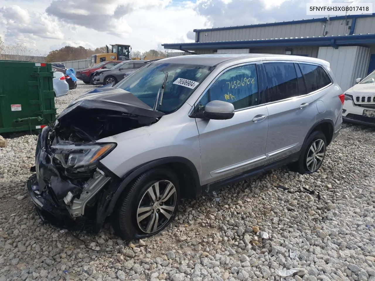 2016 Honda Pilot Ex VIN: 5FNYF6H3XGB017418 Lot: 76506904