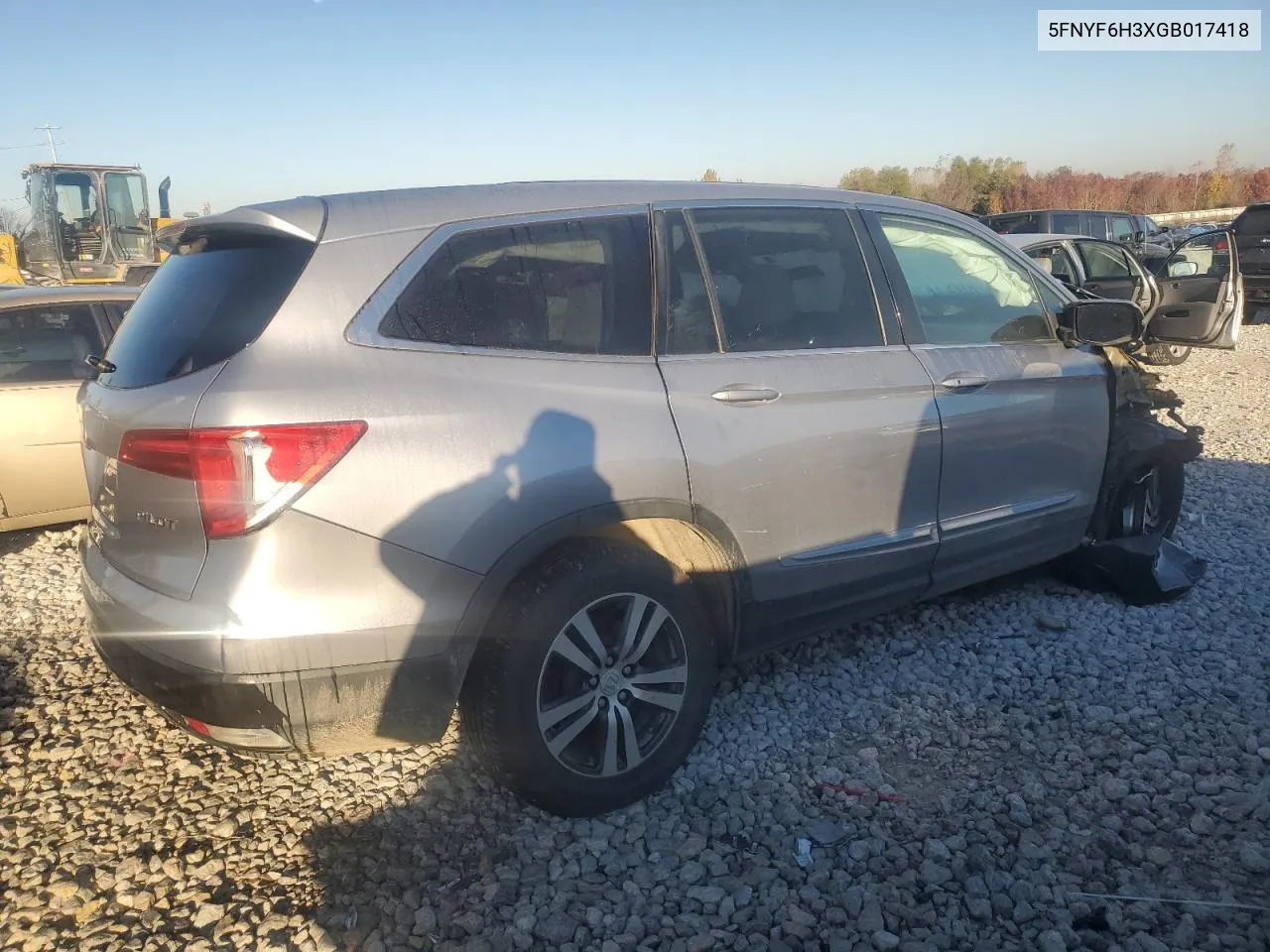 2016 Honda Pilot Ex VIN: 5FNYF6H3XGB017418 Lot: 76506904