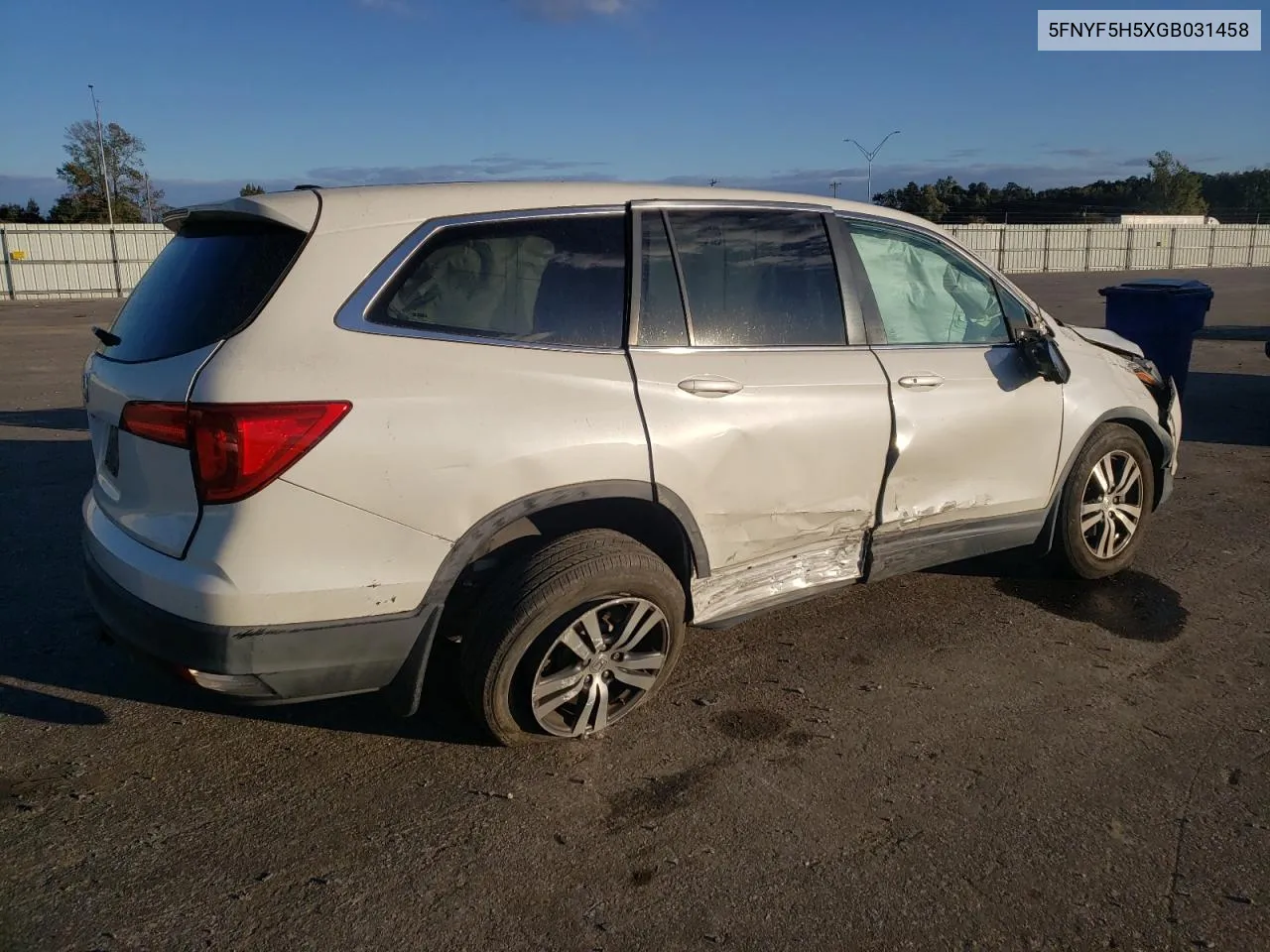 2016 Honda Pilot Exl VIN: 5FNYF5H5XGB031458 Lot: 76515224