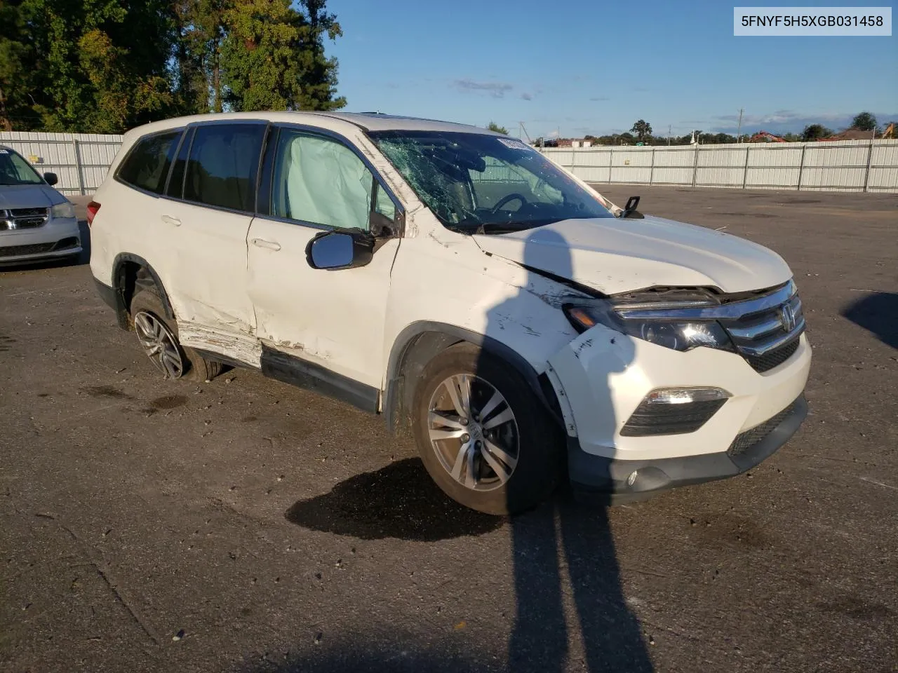 2016 Honda Pilot Exl VIN: 5FNYF5H5XGB031458 Lot: 76515224