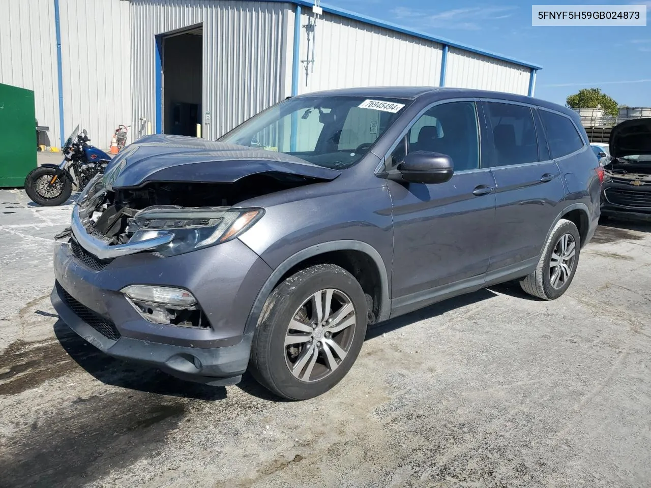 2016 Honda Pilot Exl VIN: 5FNYF5H59GB024873 Lot: 76945494