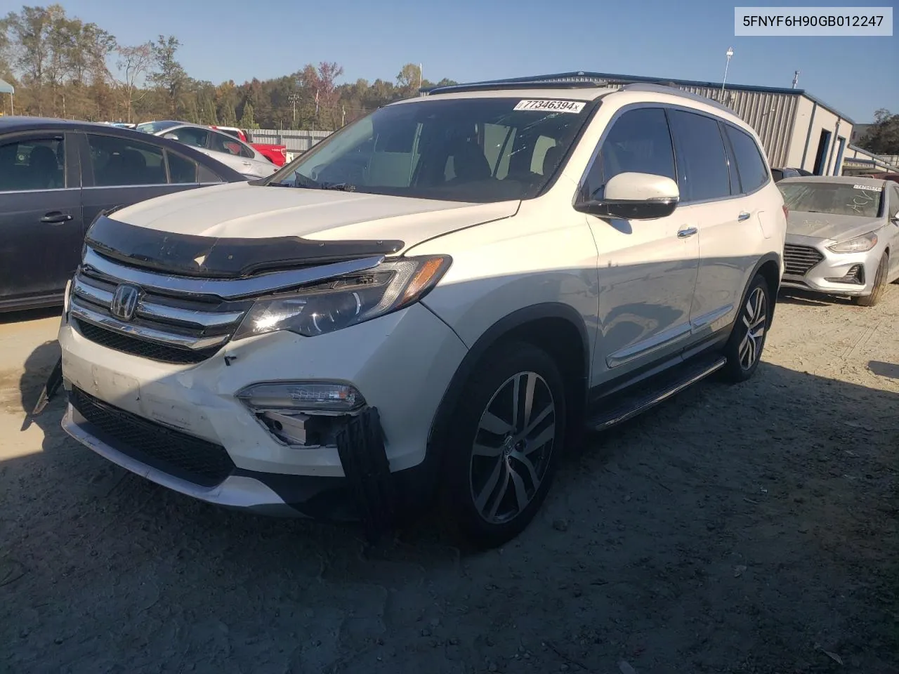 2016 Honda Pilot Touring VIN: 5FNYF6H90GB012247 Lot: 77346394